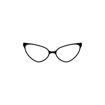 Elongated glasses with black frames Stock Illustration