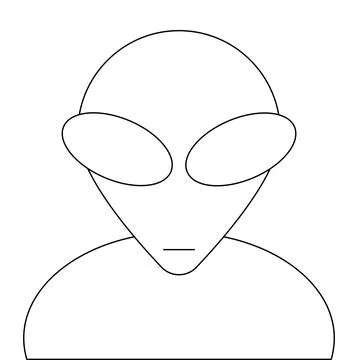 The elongated head of an alien creature Stock Illustration