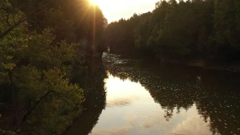 Elora river fly forward Stock Footage 184640223