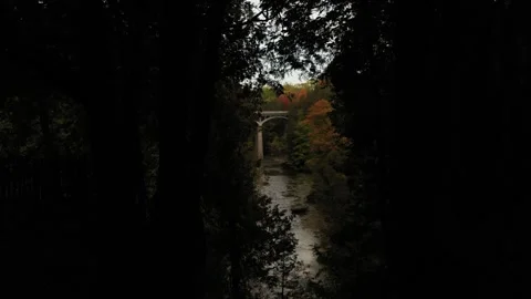 Elora river move in Stock Footage 184691064