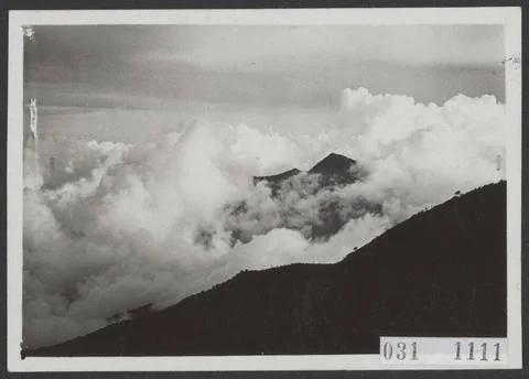 Elsevier photo collection. View of the Merapi volcano (Java). 1932. Indone... Stock Photos