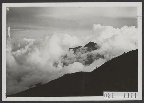 Elsevier photo collection.  View of the Merapi volcano (Java). 1932. Indone.. Stock Photos