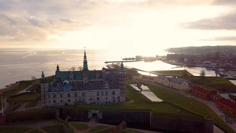 Elsinore aerial view Stock Footage 87349582