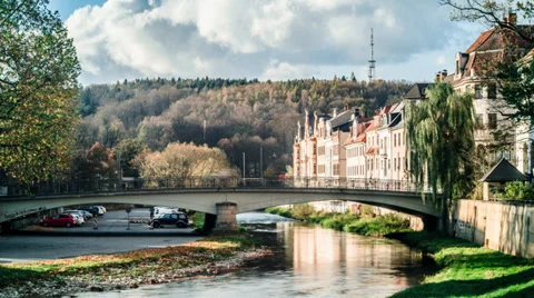 Elster durch Greiz Stock Footage 32273625