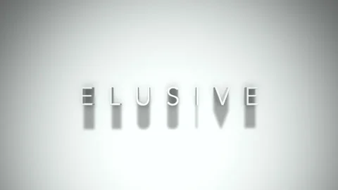 Elusive 3D title animation with shadows on a white background Stock Footage 297509808