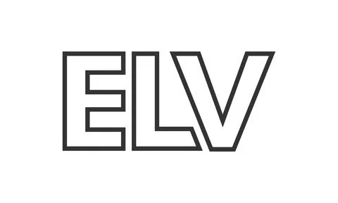 ELV logo design template with strong and modern bold text. Initial based ve.. Stock Illustration