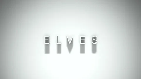 Elves 3D title animation with shadows on a white background Stock Footage 296000577