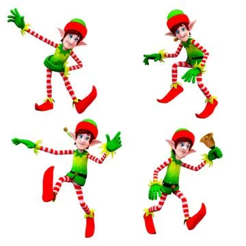 Elves on the blank background Stock Illustration