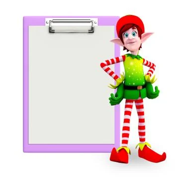Elves character with notepad Stock Illustration