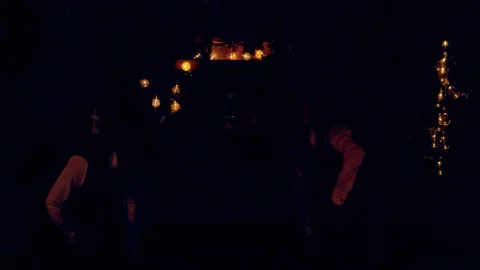 Elves opening magic gift box Stock Footage 119265649