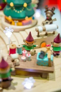 Elves in Santa's workshop Stock Photos