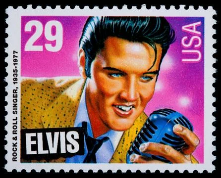 Elvis Presely Postage Stamp 스톡 사진