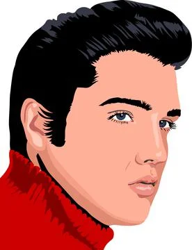 Elvis presley singer king celebrity illustration Stock Illustration