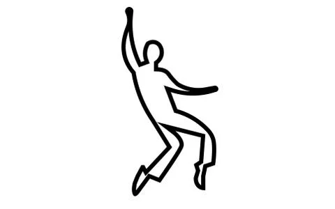 Elvis silhouette outline on white background Stock Illustration