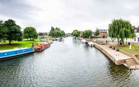 Ely Ouse panorama Stock Photos