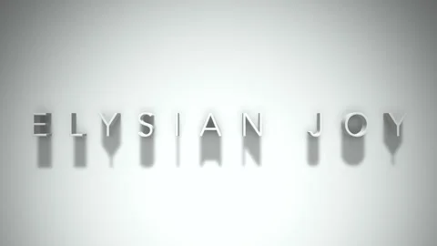 Elysian joy 3D title animation with shadows on a white background Stock Footage 297661813