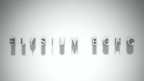 Elysium echo 3D title animation white text on a white background Video stock 298374899