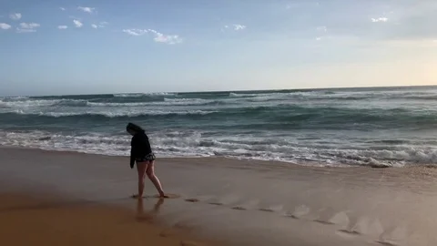 Em at the beach Stock Footage 84787473