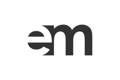 EM creative geometric initial based modern and minimal logo. Letter e m tre.. Stock Illustration