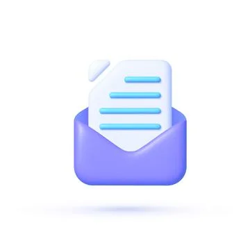 Email 3d in 3d style on blue background. 3d render illustration. Isolated vector 스톡 일러스트