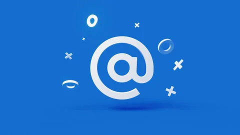 Email 3d icon on a simple blue background 4k seamless animation loop Stock Footage 202092005