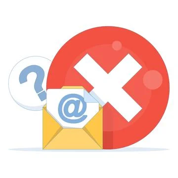 Email account not found, login error, or invalid email address. Stock Illustration