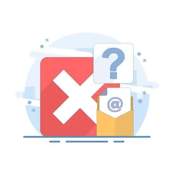 Email account not found, login error, or invalid email address. Stock Illustration