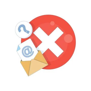 Email account not found, login error, or invalid email address. Stock Illustration