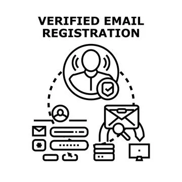 Email account registration verification process concept Stock Illustration