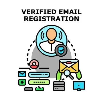 Email account registration verification process concept Stock Illustration