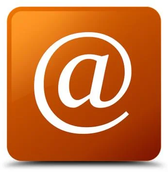 Email address icon brown square button Stock Illustration