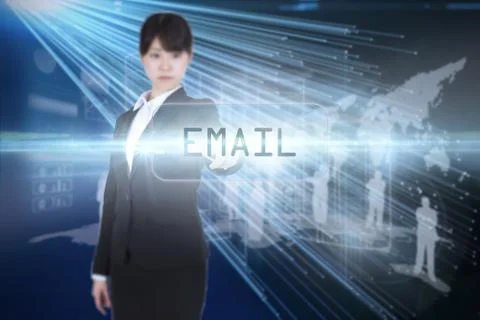 Email against abstract technology background 스톡 일러스트