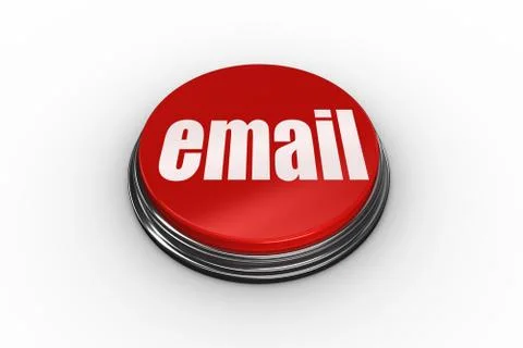 Email against digitally generated red push button Stock Illustration