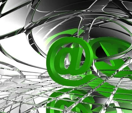 Email alias in futuristic space - 3d illustration Stock Illustration