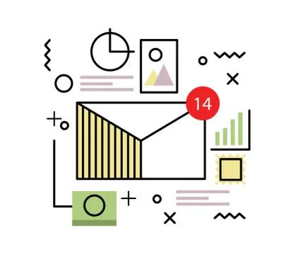 Email and big data concept. Stock Illustration