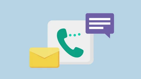 Email And Chat Bubble For Contact And Support 2d Animation with Alpha Matte Stock Footage 335341823
