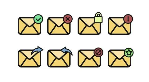 Email and communication icon set Stock-Illustration