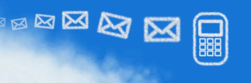 Email and device Cloud Icon with sky Foto stock