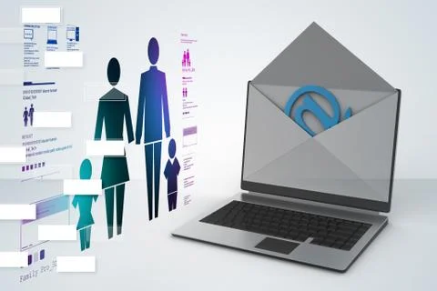 Email and laptop Illustrazione stock