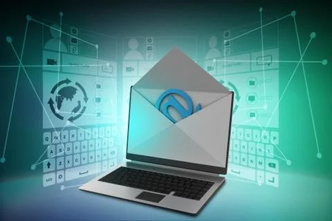 Email and laptop Illustrazione stock
