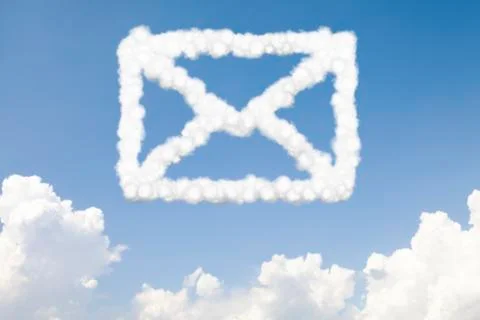 Email and mail concept text in clouds Stock Illustration