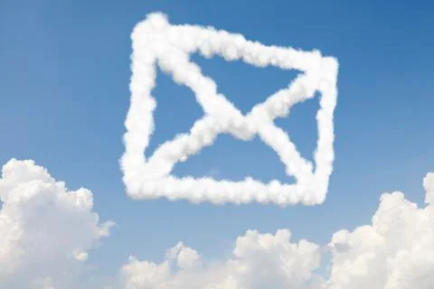 Email and mail concept text in clouds Stock Photos