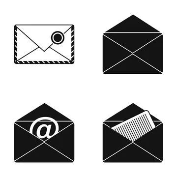Email and mail envelope icons communicating messages Stock Illustration