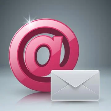 Email and mail icon. Abstract 3D Infographic. Stock Illustration