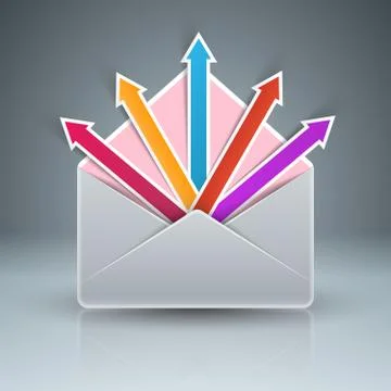 Email and mail icon. Abstract 3D Infographic. Stock-Illustration