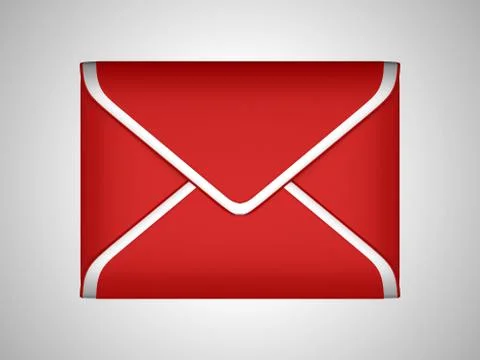 Email and post: red sealed envelope Ilustração Stock