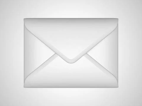Email and post: white sealed envelope Ilustração Stock