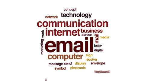 Email animated word cloud, text design animation. Stock Footage 74972540