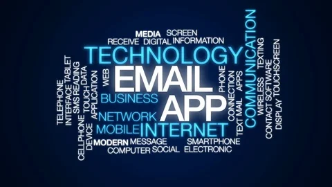 Email app animated word cloud, text design animation. Stock Footage 80726234