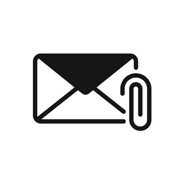 Email attach icon in flat style. Mail envelope with paper clip vector illus.. 스톡 일러스트